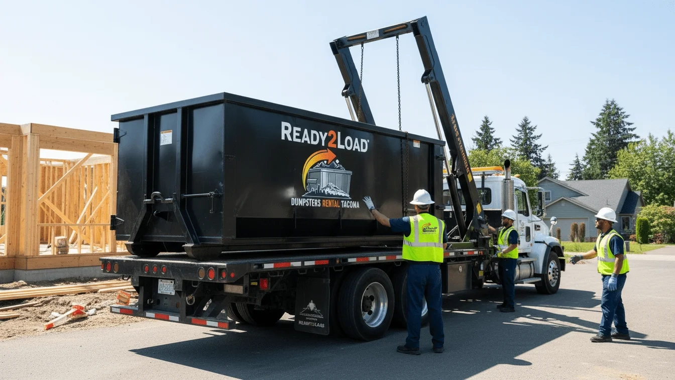 ready2load dumpsters on the truck